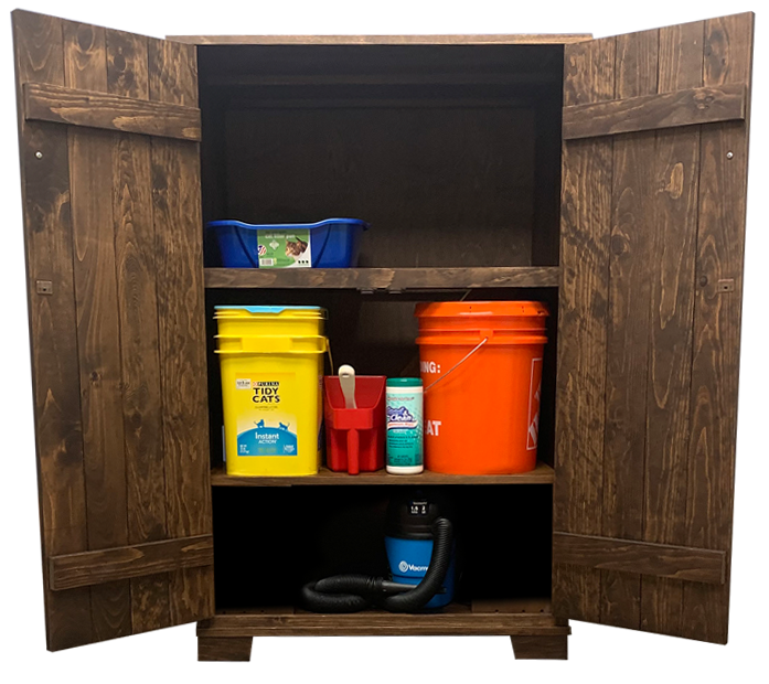 The Cat Cache Litter Box Cabinet with Removeable shelf 1